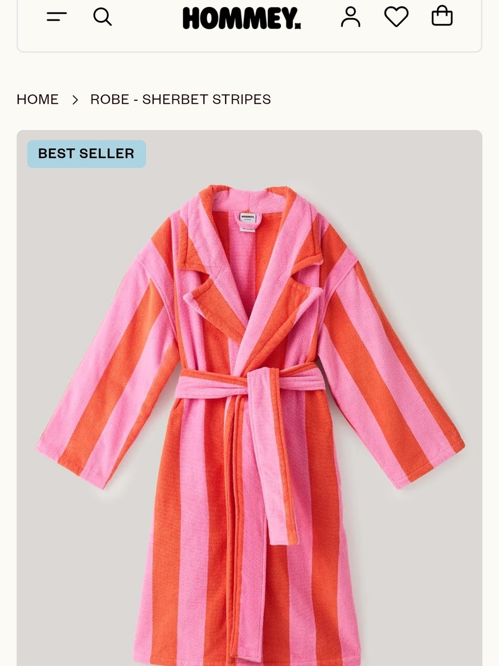 Hommey Striped Sherbet Robe - Picture 5 of 6